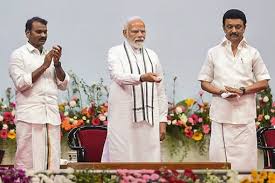 PM Narendra modi with CK stalin(chief minister of Tamilnadu) 